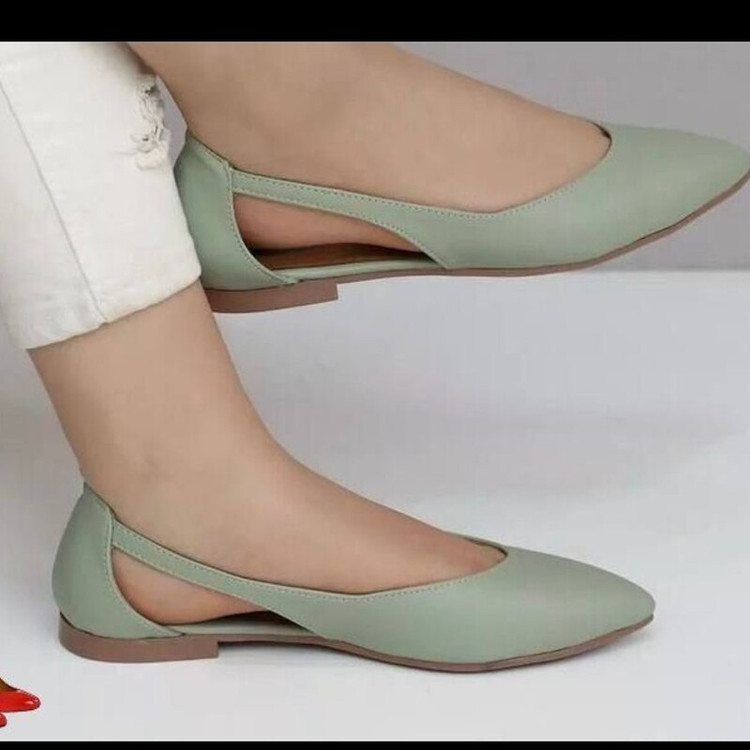 خرید کفش کالج زنانه ارزان قیمت راحت مدل ونوس سبز رنگ بغل باز