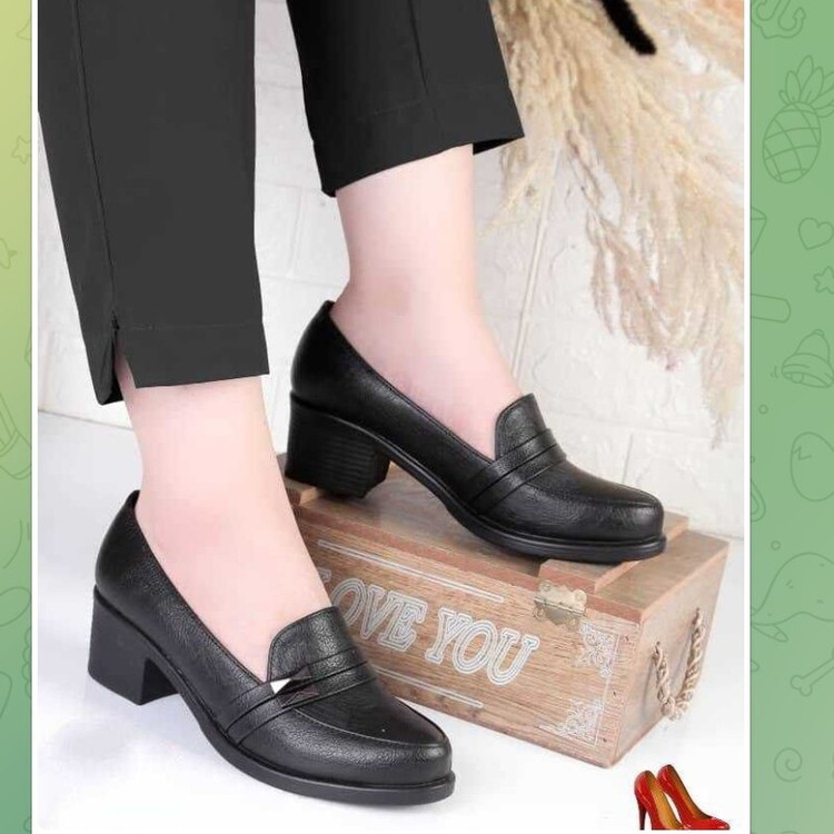 خرید کفش کالج زنانه پاشنه دار پاشنه 5سانت مشکی