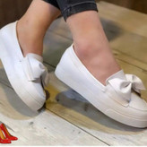 کفش کالج سفید دبل پاپیون لزدار ارزان قیمت