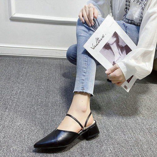 خرید صندل ارزان دخترانه بنددار مشکی پشت باز