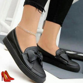 کفش کالج دبل پاپیون زنانه مشکی لزدار قیمت مناسب