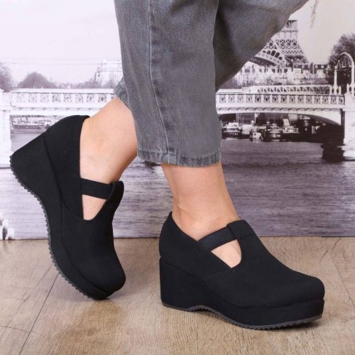 خرید کفش لزدار زنانه زیره مشکی زیره پیو