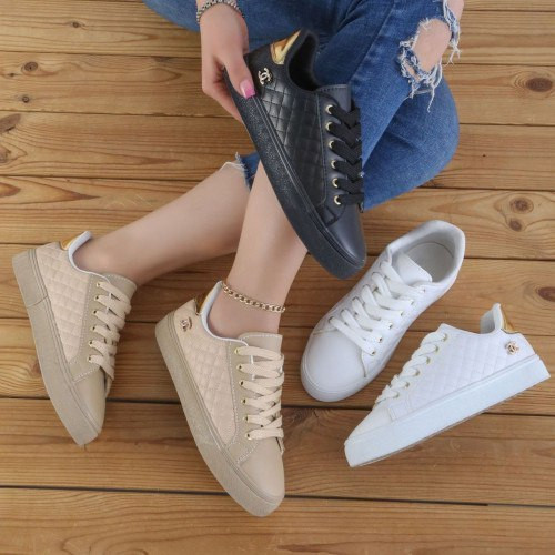 خرید کفش اسپرت زنانه شنل کرم رنگ ارزان قیمت