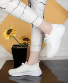 کتونی بافتی زنانه سفید زیره پیو ارزان قیمت خرید فوری