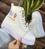 کفش دخترانه ساقدار اسپرت دخترانه سفید