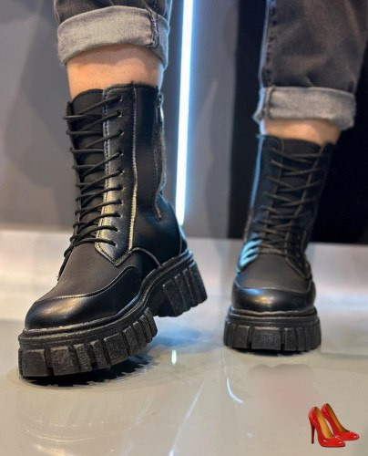 بوت زنانه کاپشنی مشکی