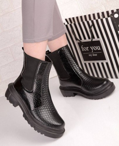 بوت زنانه مشکی بغلکش