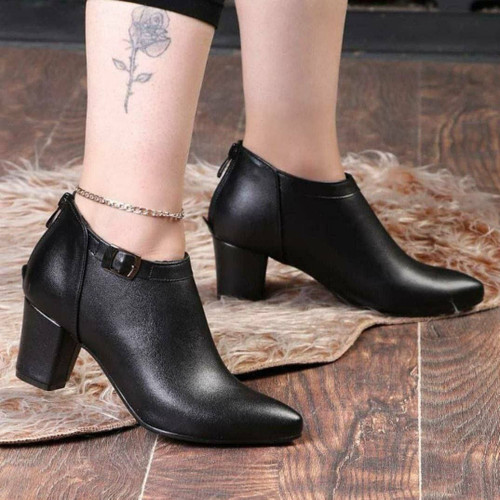 کفش مجلسی زنانه طبی مشکی پاشنه دار