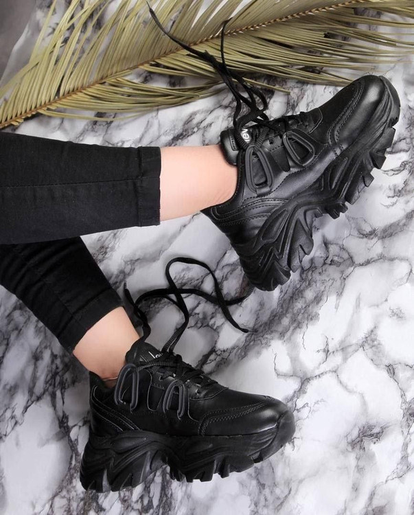 کتونی مشکی لژدار زنانه دخترانه