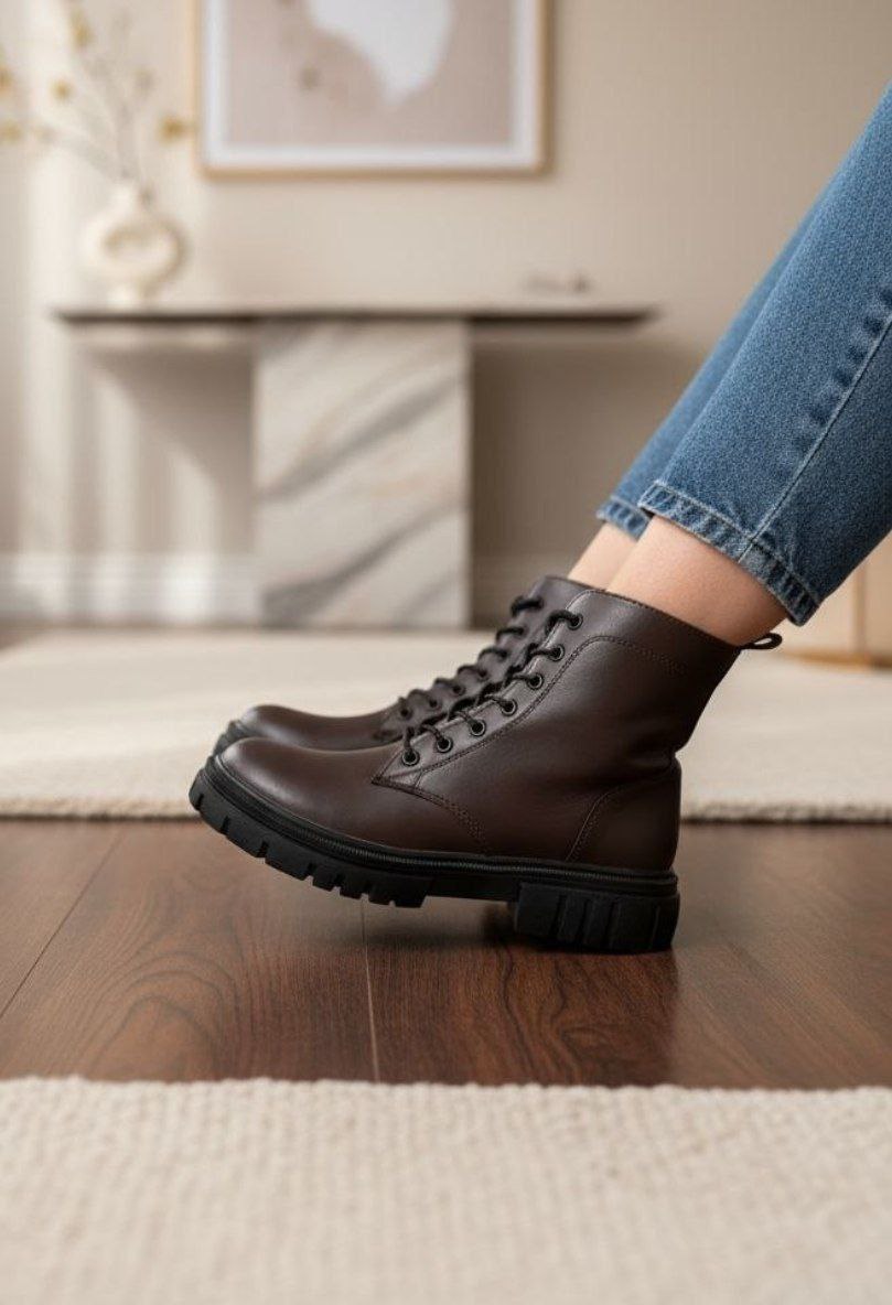 بوت زنانه قهوه‌ای