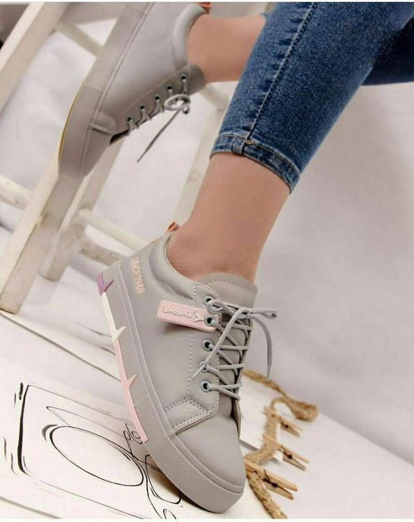 کتونی ونس زنانه طوسی بند دار